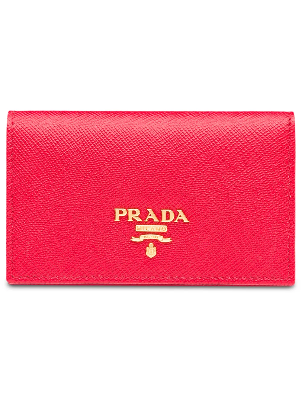 

Визитница с логотипом из кожи Saffiano Prada, розовый