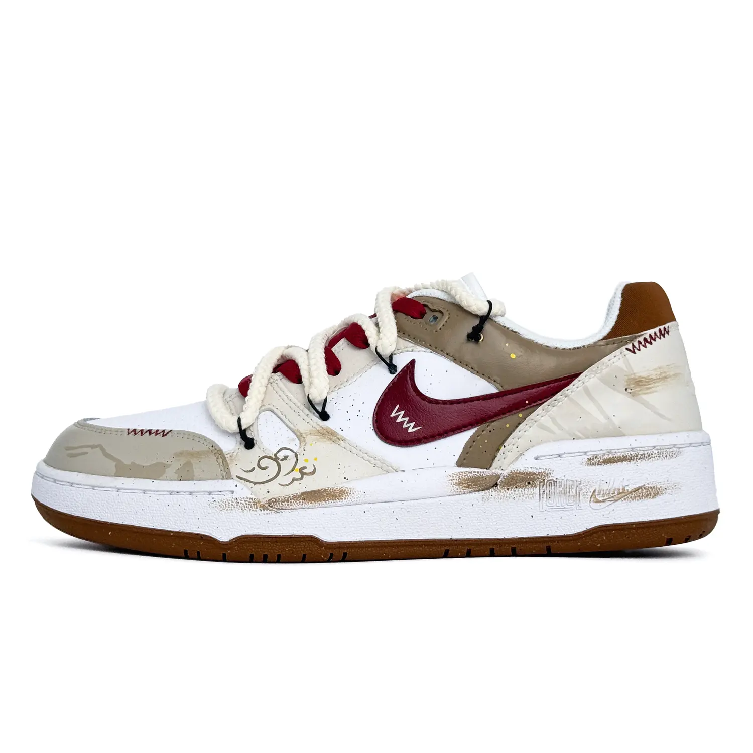 

Nike Full Force Immediate Success Abrasion Resistant Low top Skateboard Shoes мужские красный коричневый New