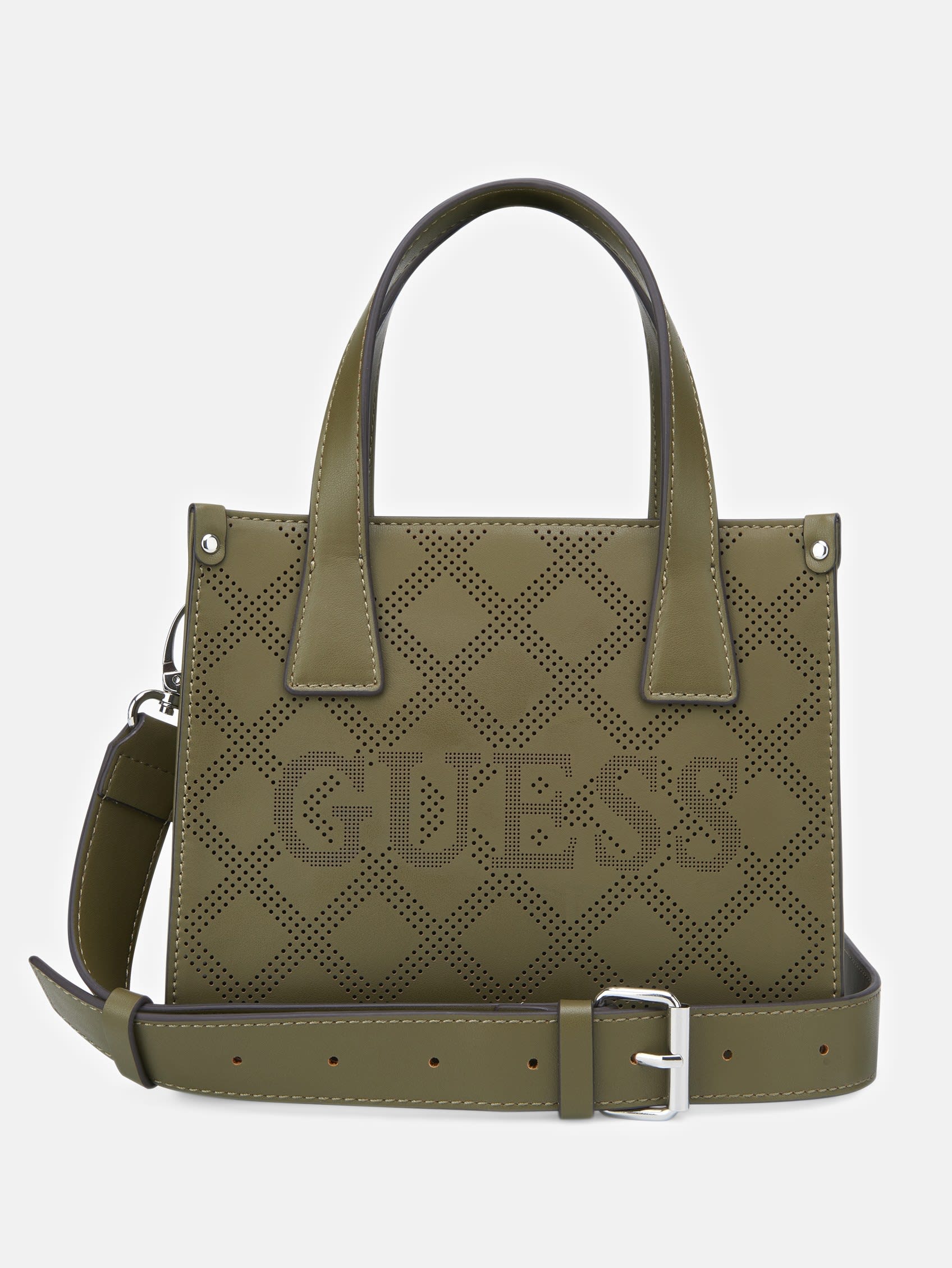 

Перфорированная мини-сумка Forber с логотипом Guess Factory, оливковый