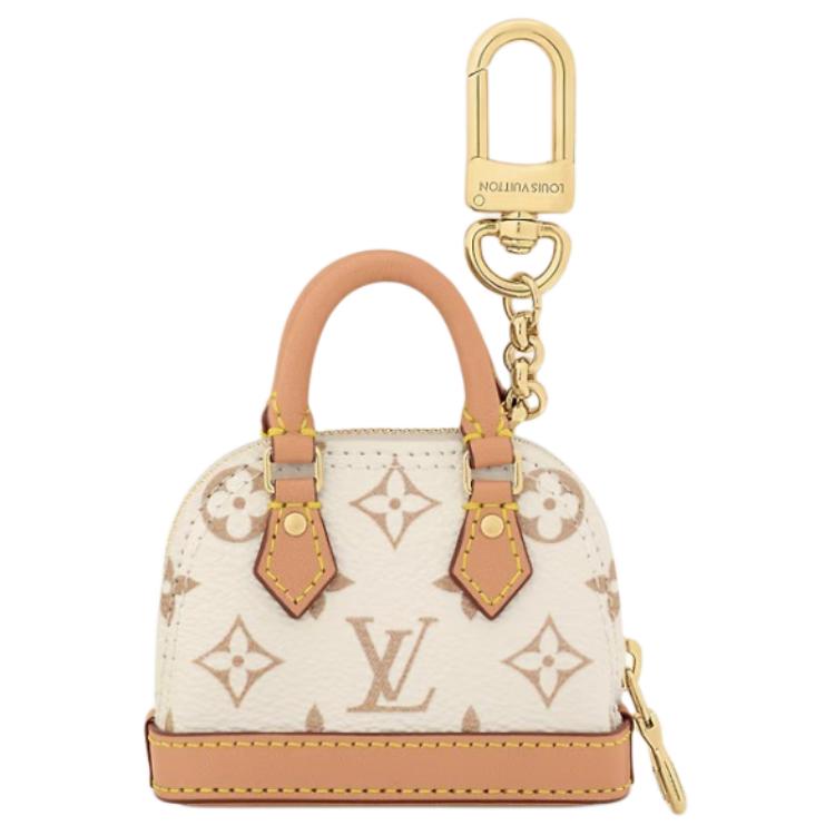 LOUIS VUITTON Сумка Micro Alma из прорезиненной кожи женская бежево-коричневая, Beige & Brown — фото 4