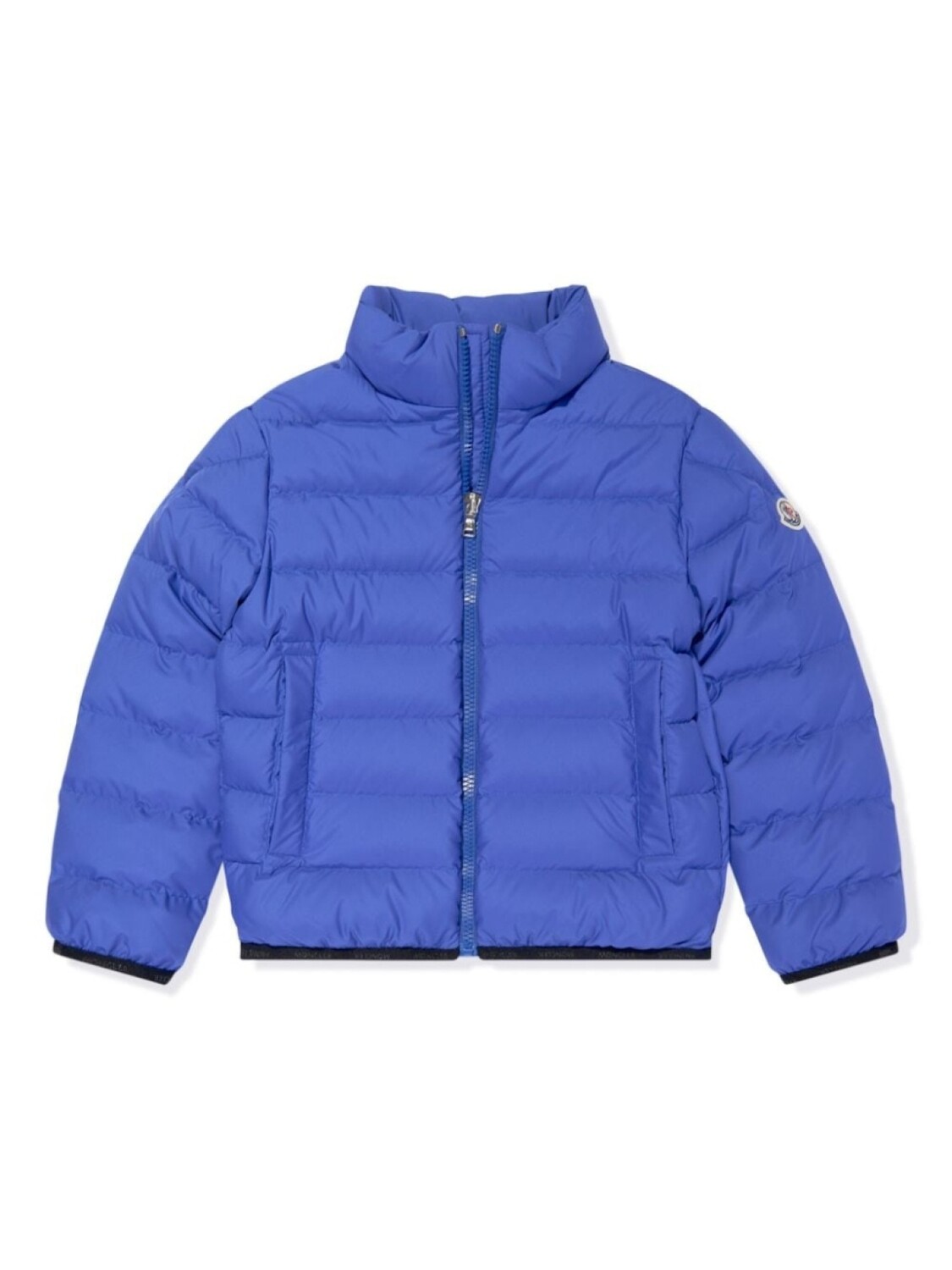 

Moncler Enfant куртка с логотипом-нашивкой, синий