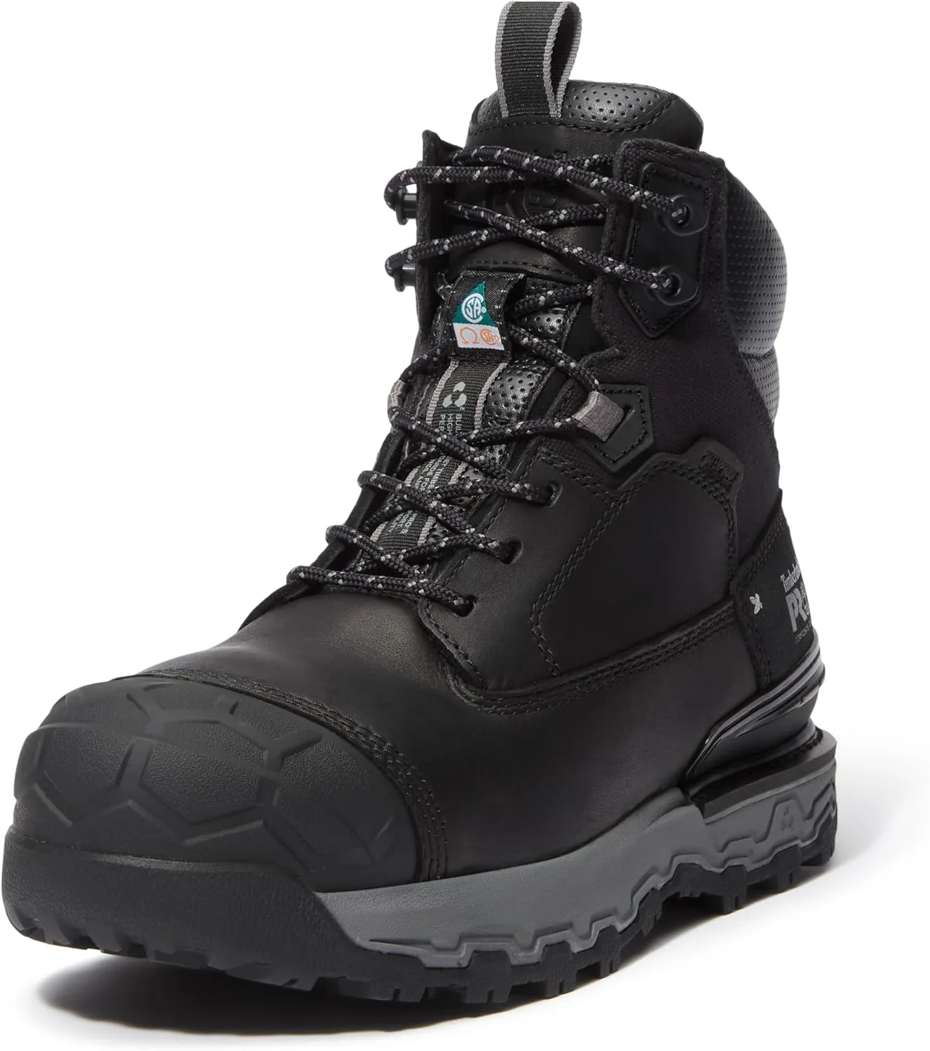 Мужские ботинки Timberland PRO 6 Boondock Ultralight с композитным носком, водонепроницаемые и противоскользящие, черный/серый