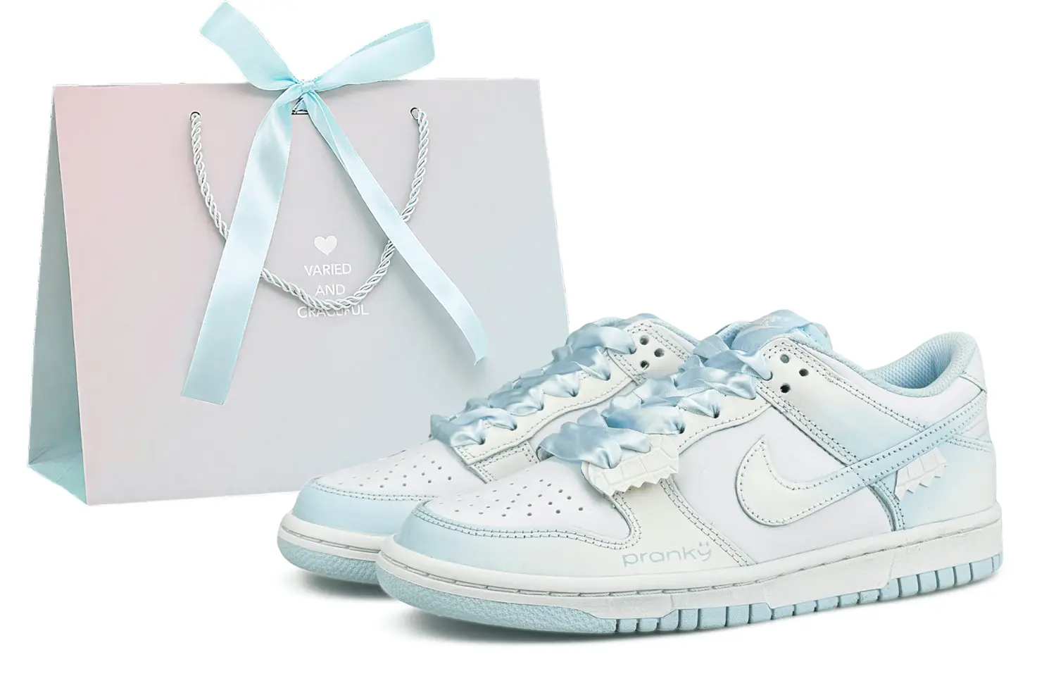Nike Кроссовки для скейтбординга Dunk Breathable Low Top, женские, светло-синие