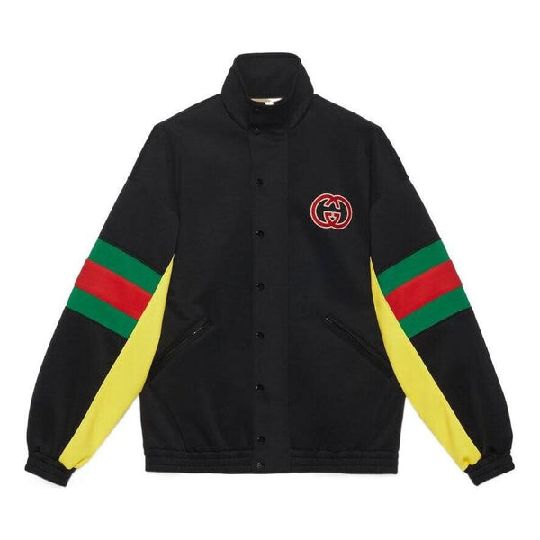 

Куртка light neoprane jacket with web 'black' Gucci, черный