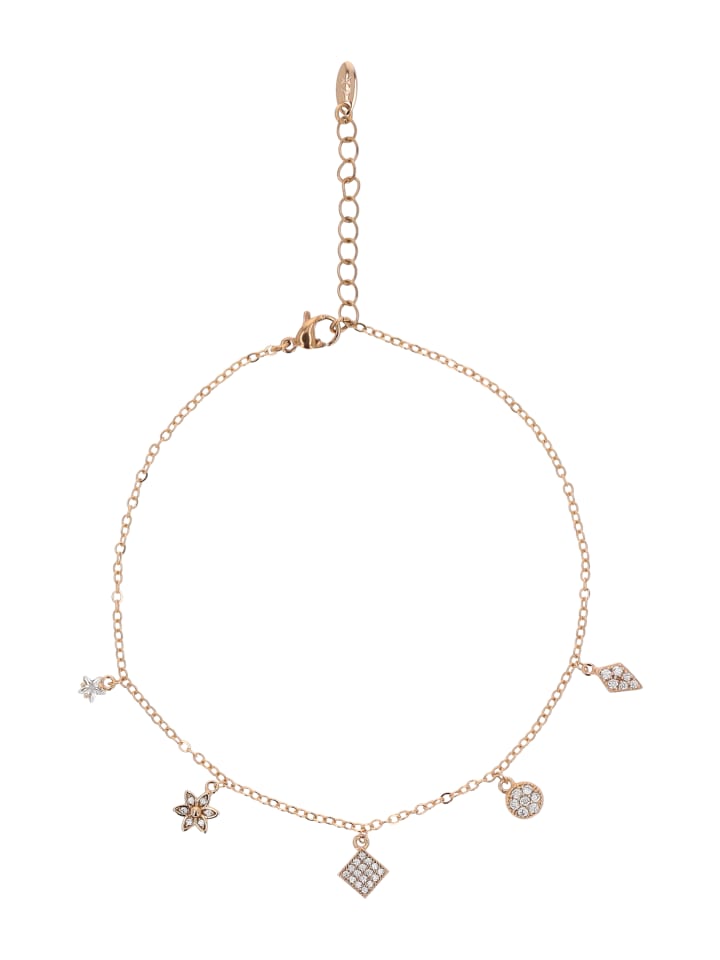 

Faina Женский браслет на щиколотку из розового золота и белого цвета