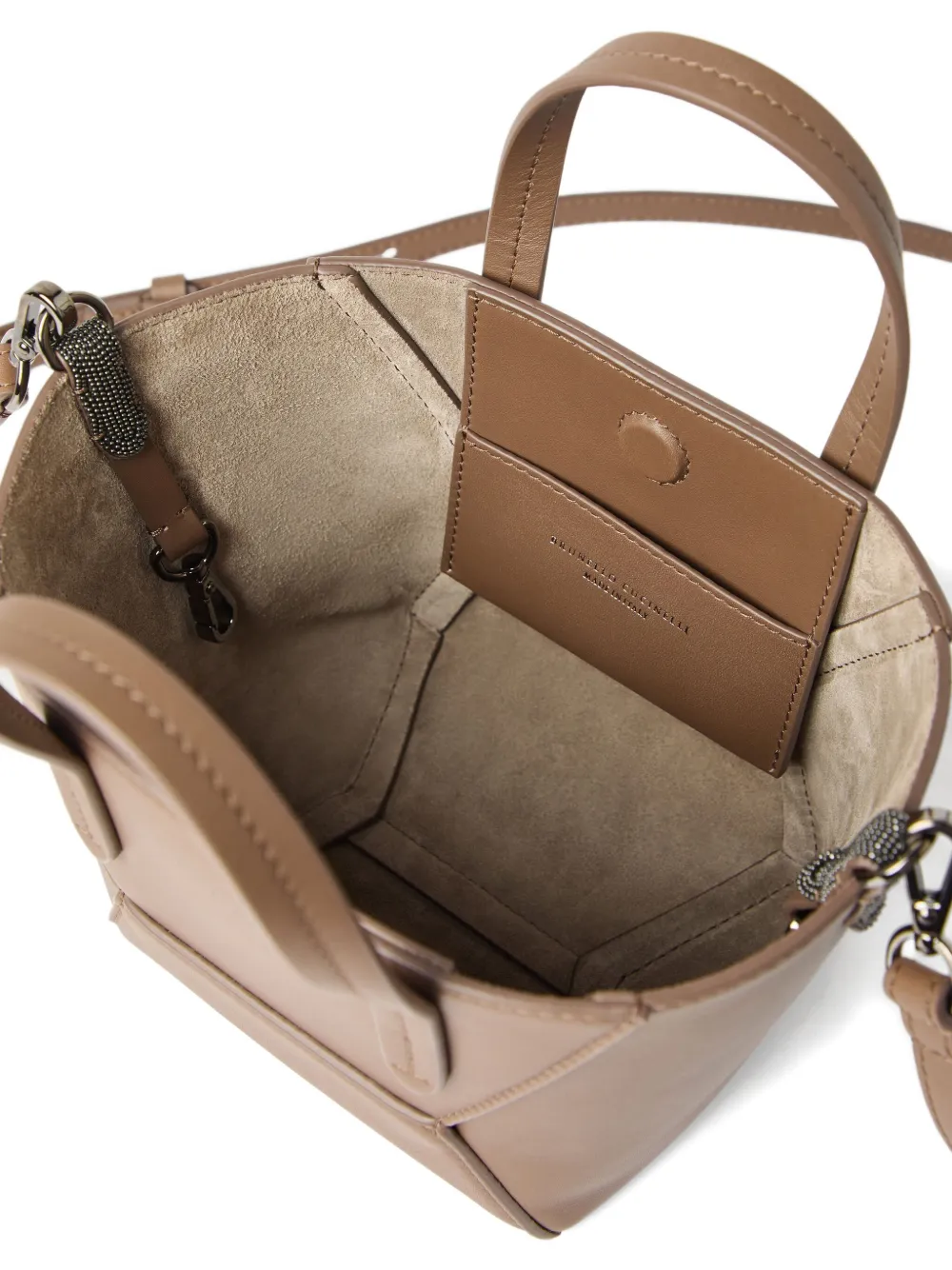 Мини-сумка Duo с декором Monili Brunello Cucinelli, коричневый — фото 4