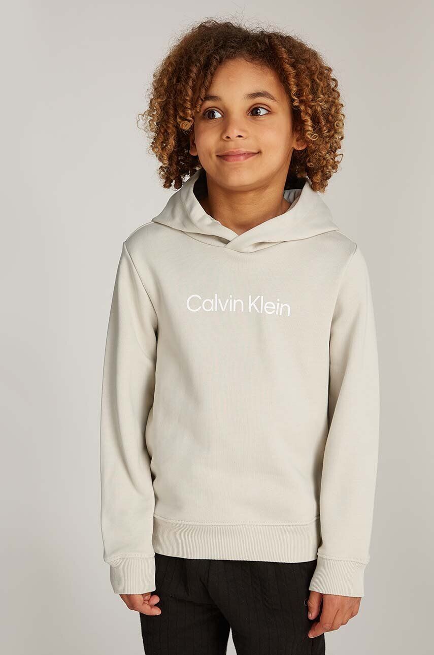 

Хлопковая толстовка Calvin Klein Jeans для мальчика/девочки, бежевый