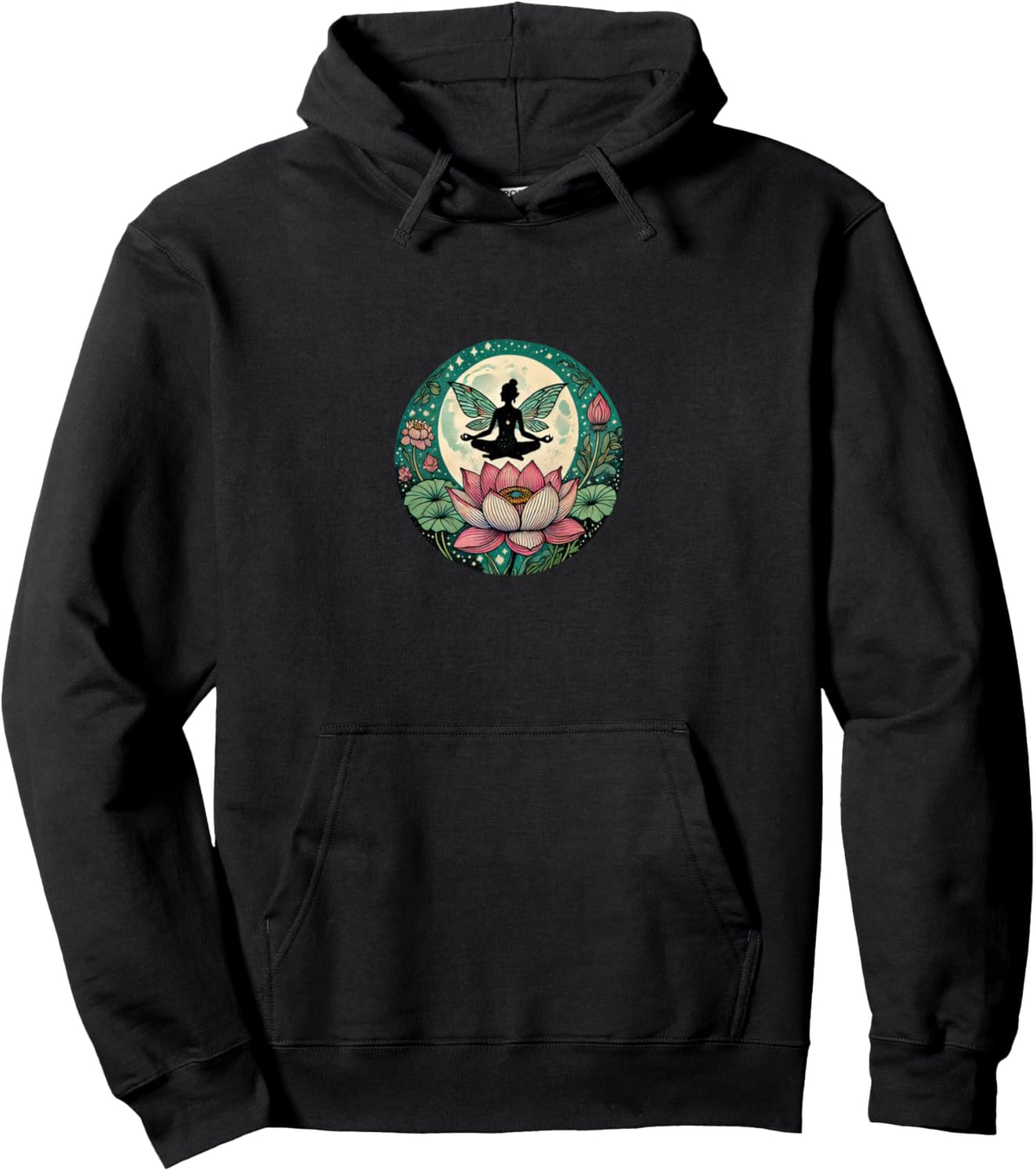 

Худи с изображением феи для медитации и цветка для медитации Vintage Meditation Loves Snugg, черный