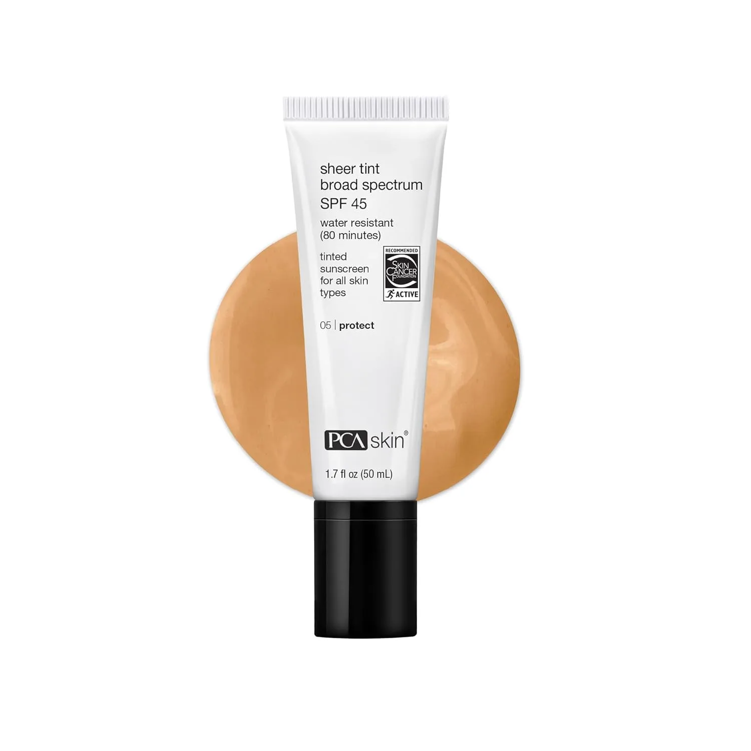 PCA SKIN Sheer Tint Broad Spectrum SPF 45 - Универсальный тонирующий водостойкий увлажняющий солнцезащитный крем для использования как самостоятельно, так и под тональный крем и макияж (43 мл)