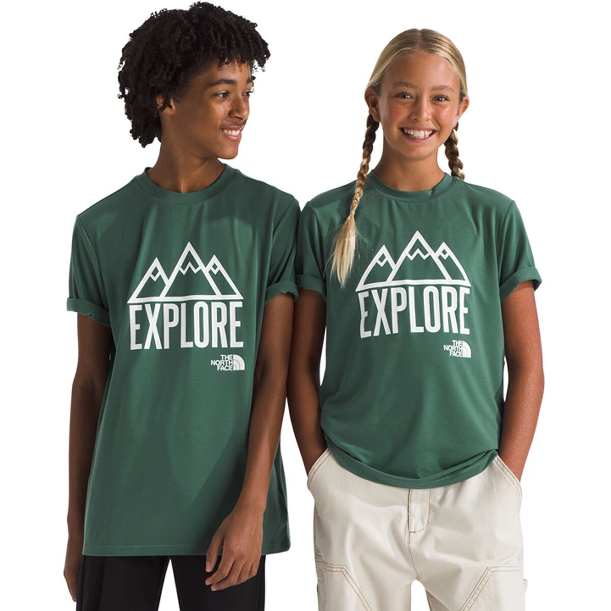 

Графическая футболка с коротким рукавом Adventure - детская The North Face, зеленый