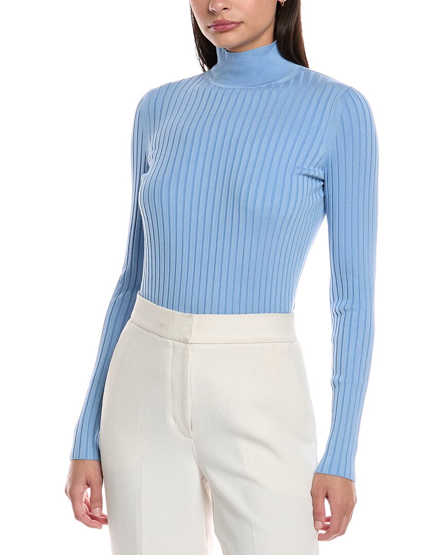 

Лафайетт 148 Нью-Йорк ребристый свитер с разрезом и ложным воротником из смесового шелка Lafayette 148 New York, синий