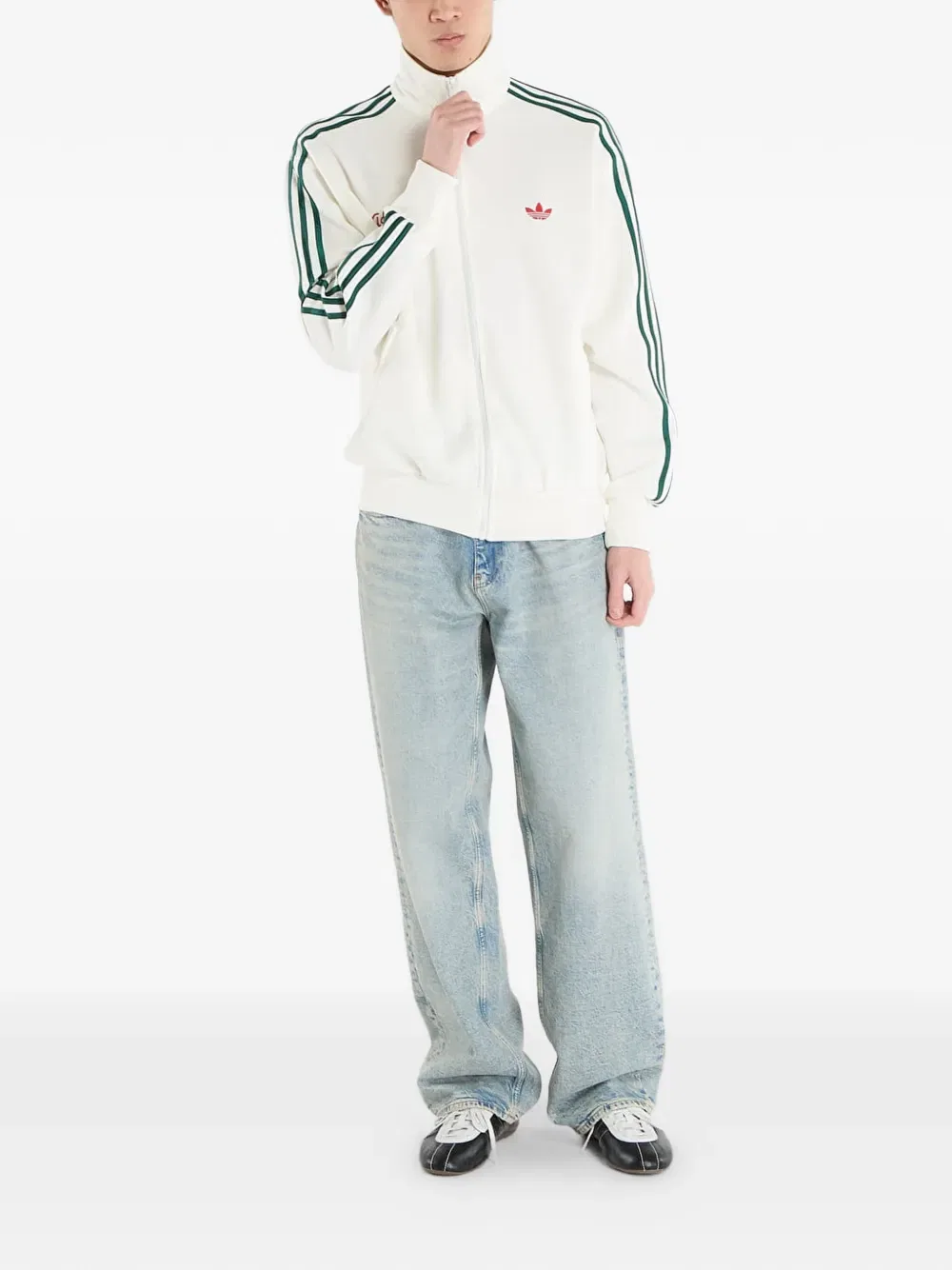 Толстовка с розами Жар-птицы Adidas, белый — фото 2
