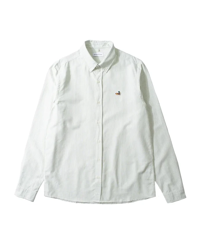 

Полосатая рубашка из утиного волокна с длинными рукавами Edmmond Studios, зеленый