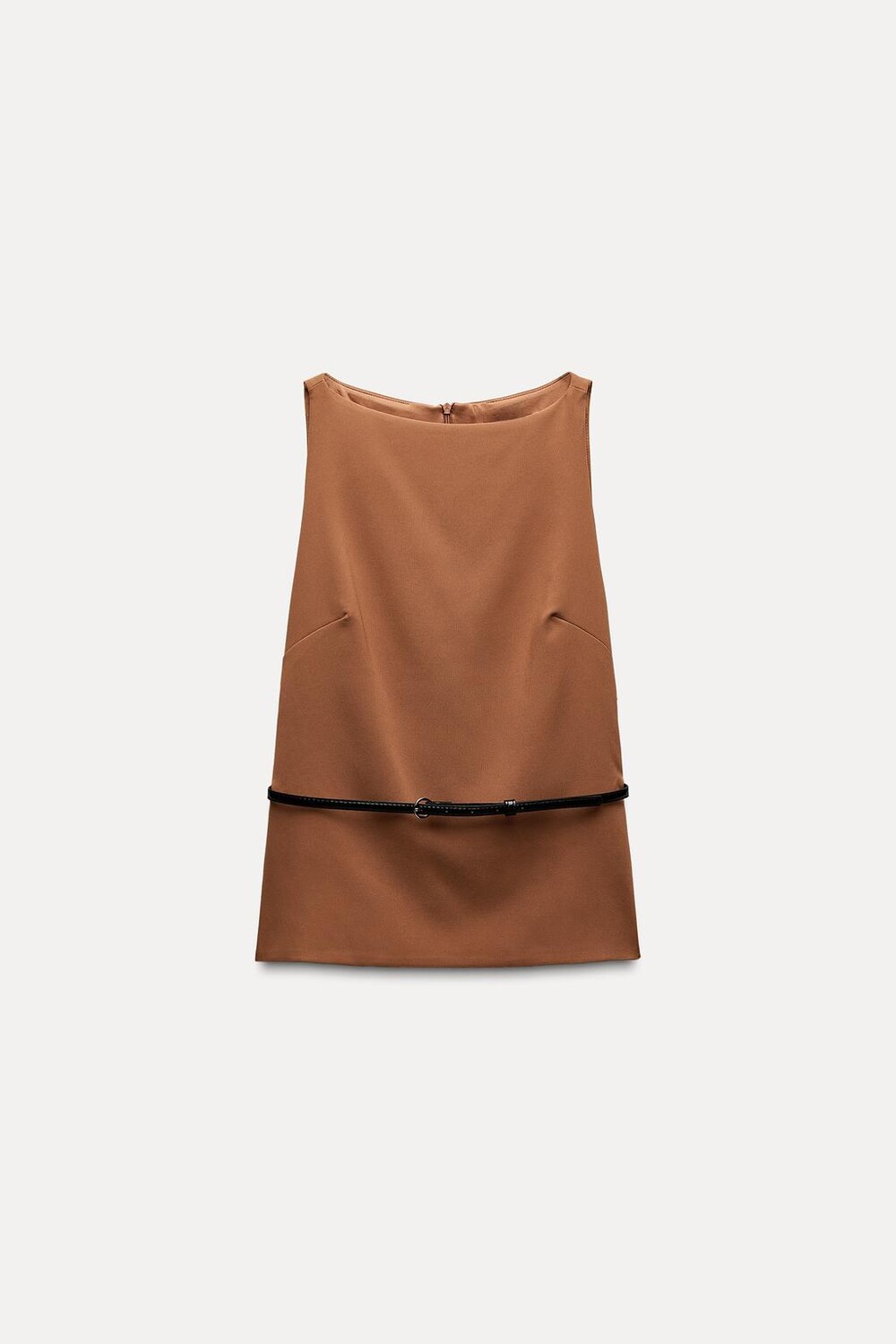 

Эластичный топ с поясом ZARA, ириска
