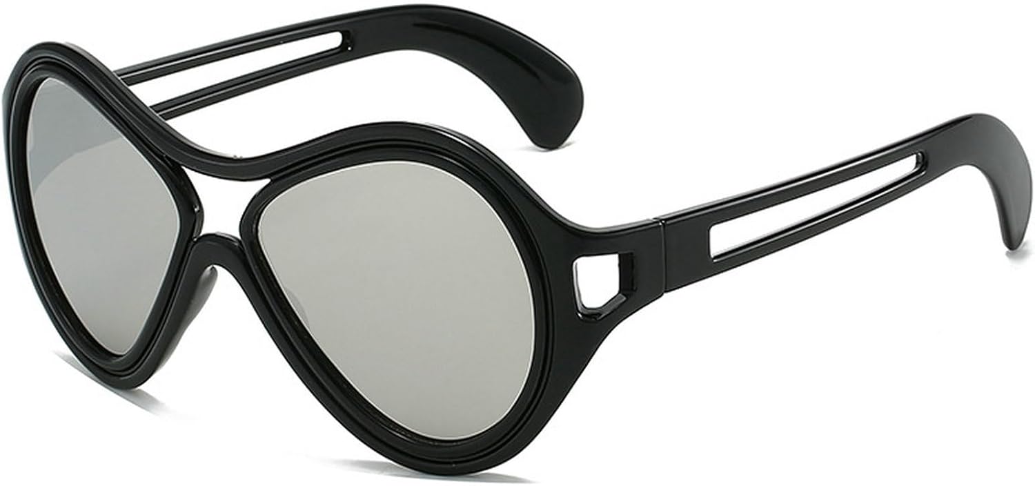 

Модные мужские солнцезащитные очки-пилот с двойной перемычкой, ретро-очки с градиентным зеркальным покрытием и защитой от УФ-излучения UV400, модные женские солнцезащитные очки с уникальной полой конструкцией mincl, Silver