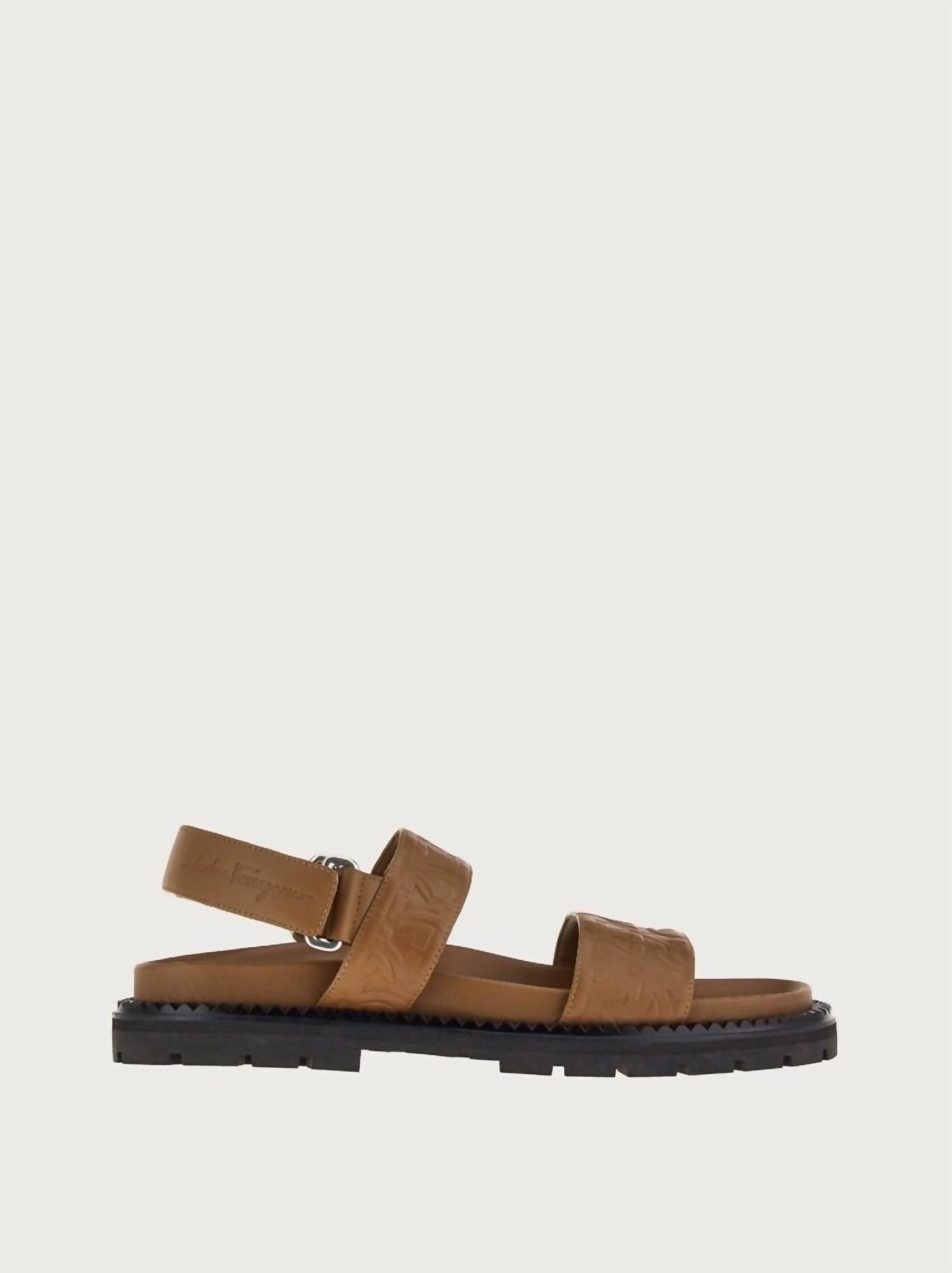 Мужские сандалии Gancini коричневого цвета Salvatore Ferragamo, коричневый — фото 2