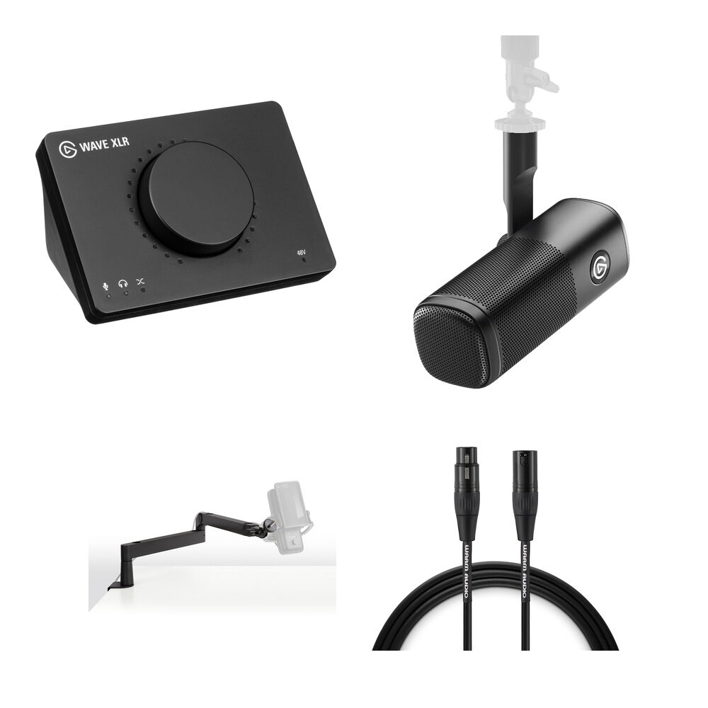 

Комплект аудиоинтерфейса Elgato Wave XLR USB-C с вещательным микрофоном Wave DX и штангой