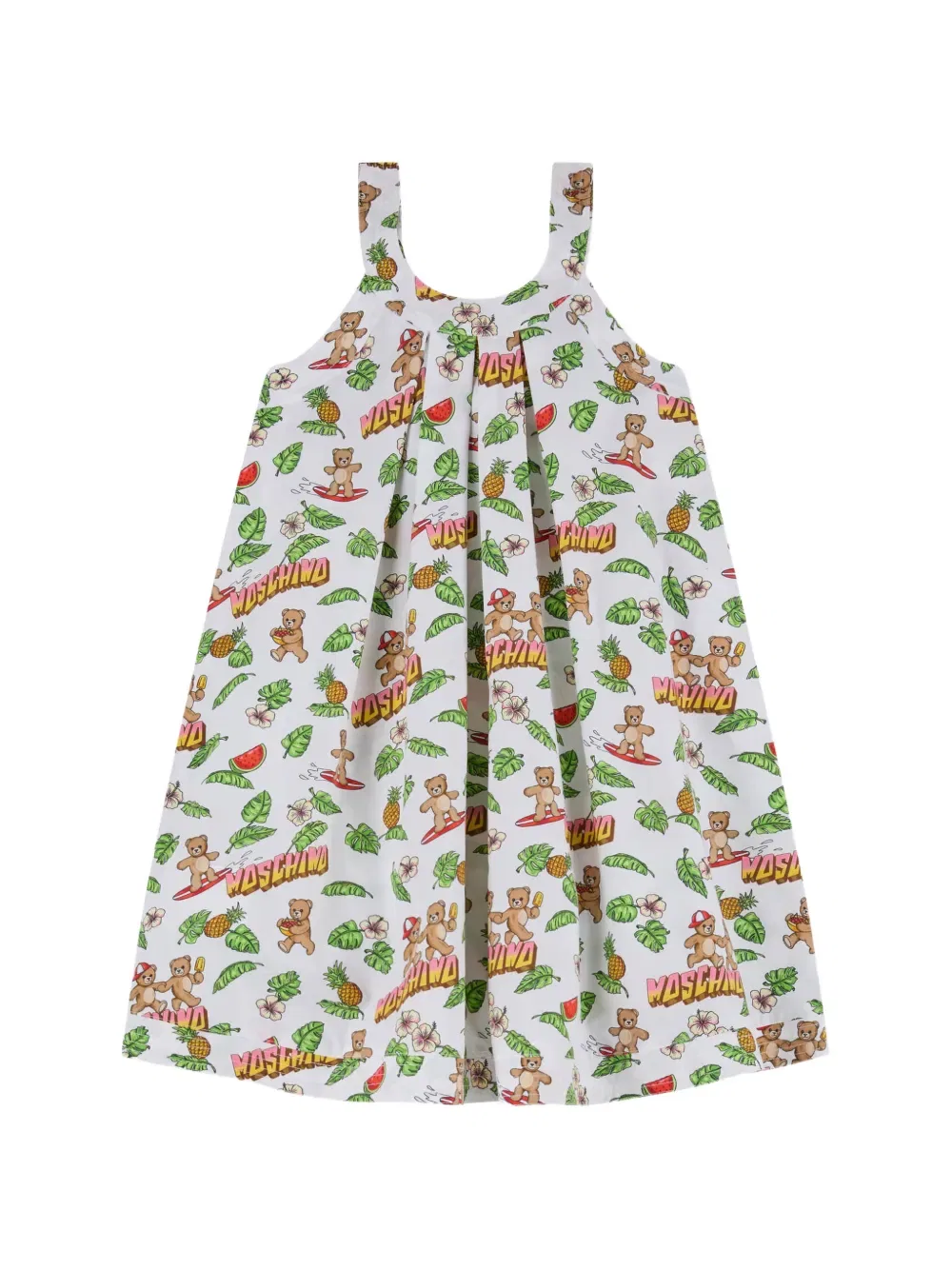 Платье с графическим принтом Moschino Kids, белый — фото 2