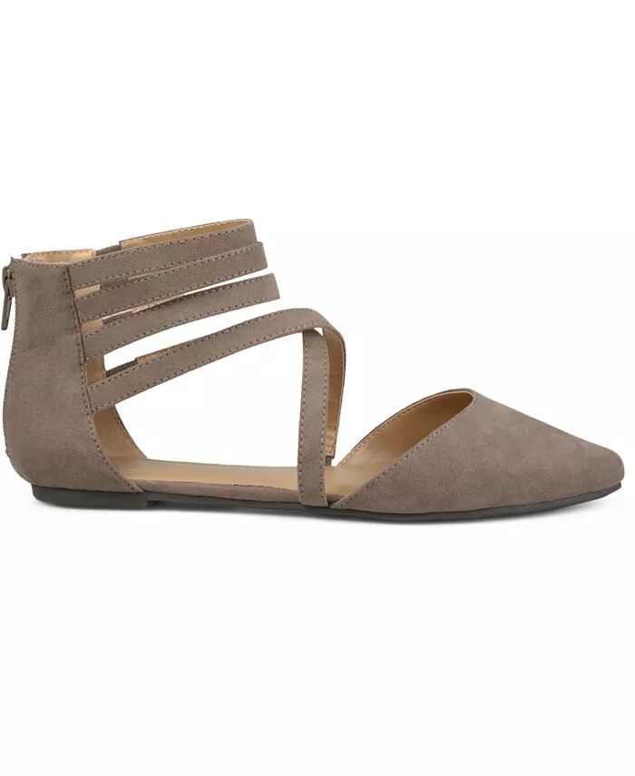 Женские балетки Marlee Strappy с острым носком Journee Collection, коричневый/бежевый — фото 2