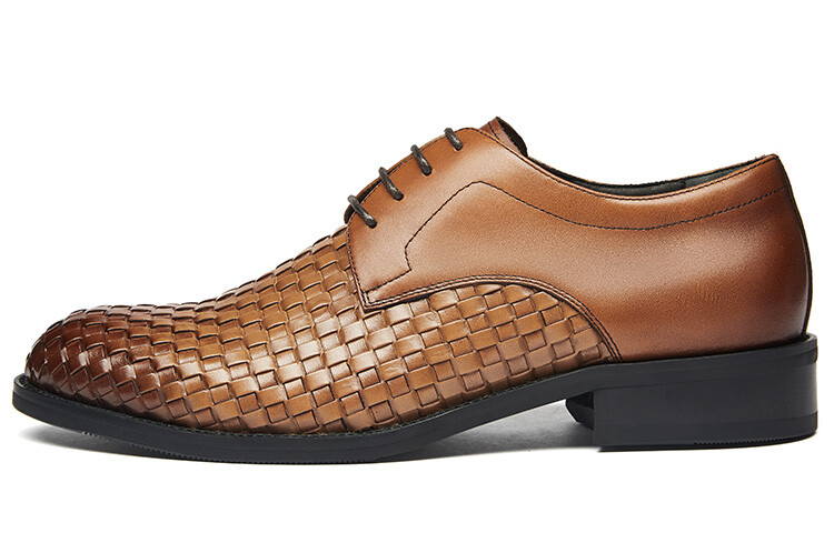 

Туфли KANGNAI Dress Shoes Men Low-Top Brown