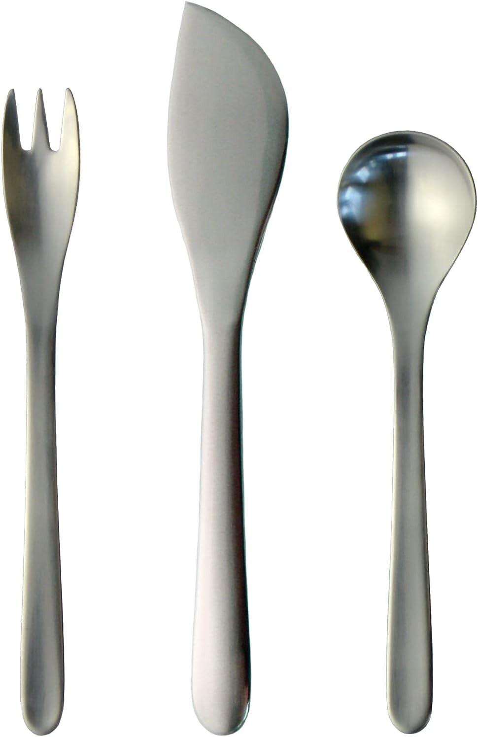 

Sori Yanagi #1250 Набор столовых приборов для фруктов, 3 предмета, ложка, вилка, нож для масла, производство Япония, Stainless