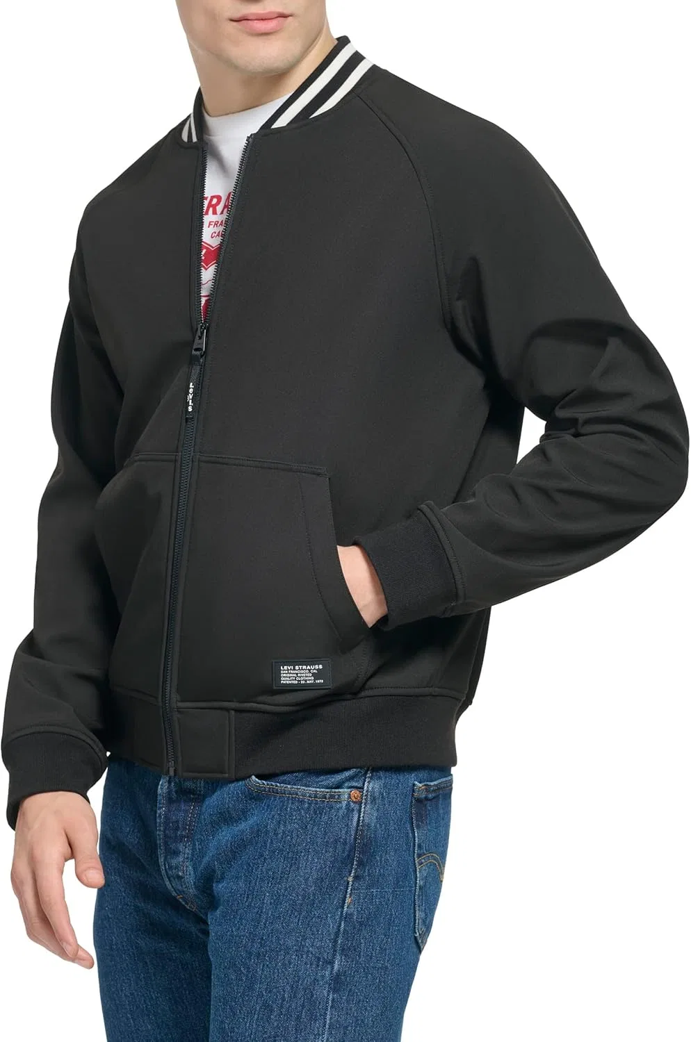 Levi's мужская куртка-бомбер Softshell Varsity, черный — фото 3
