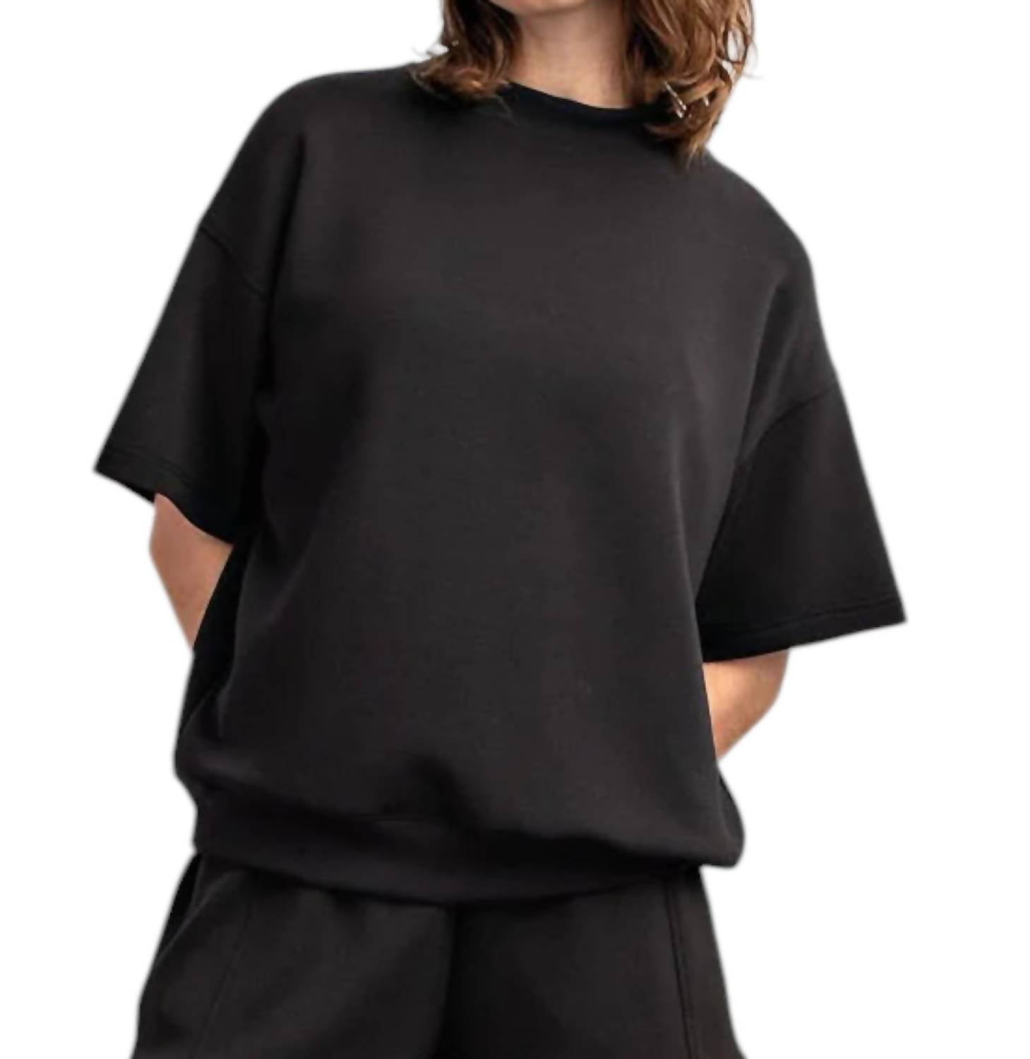 

Топ из модала с короткими рукавами - Plus In Black RAE MODE