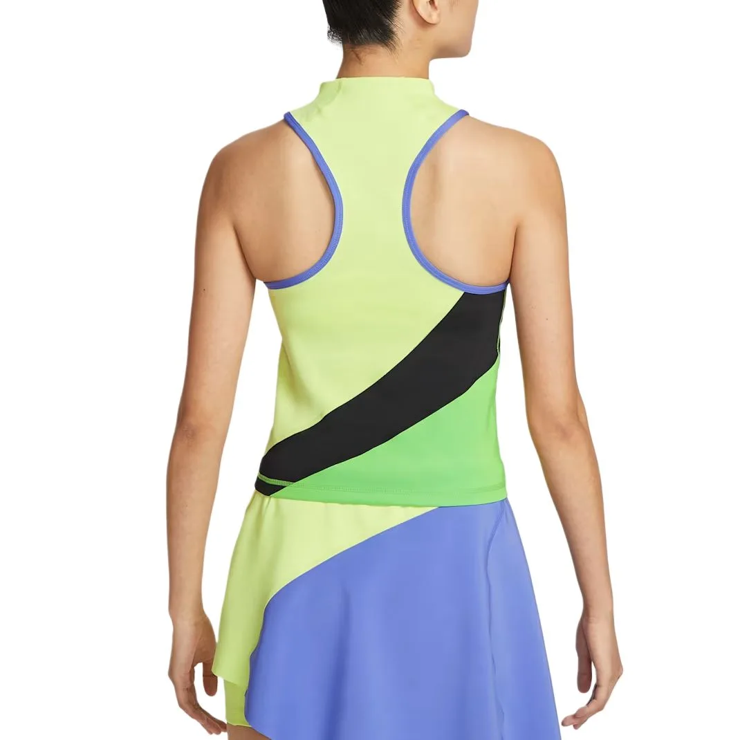 Футболка для тенниса Court Slam Dri-FIT женская Nike, Light Lemon Yellow/Black/Dark Green/Black — фото 3