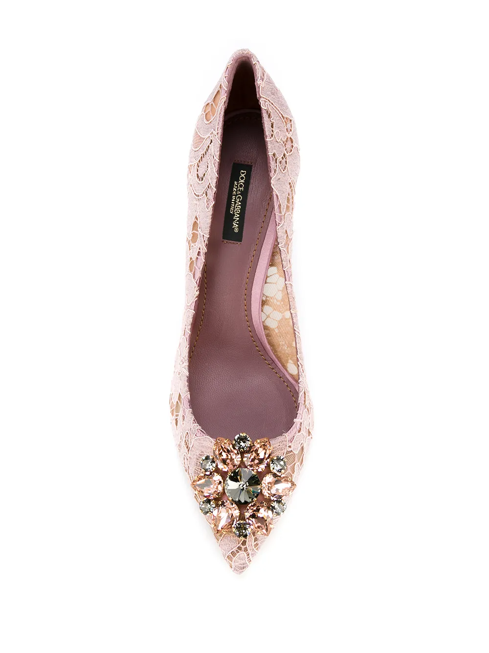 Декорированные кружевные туфли DOLCE & GABBANA, розовый — фото 4