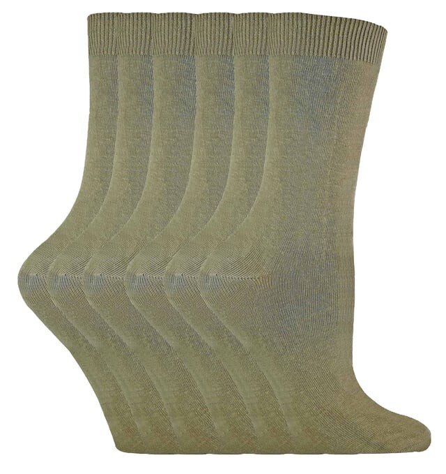 

6 пар женских однотонных хлопковых носков Sock Snob, зеленый