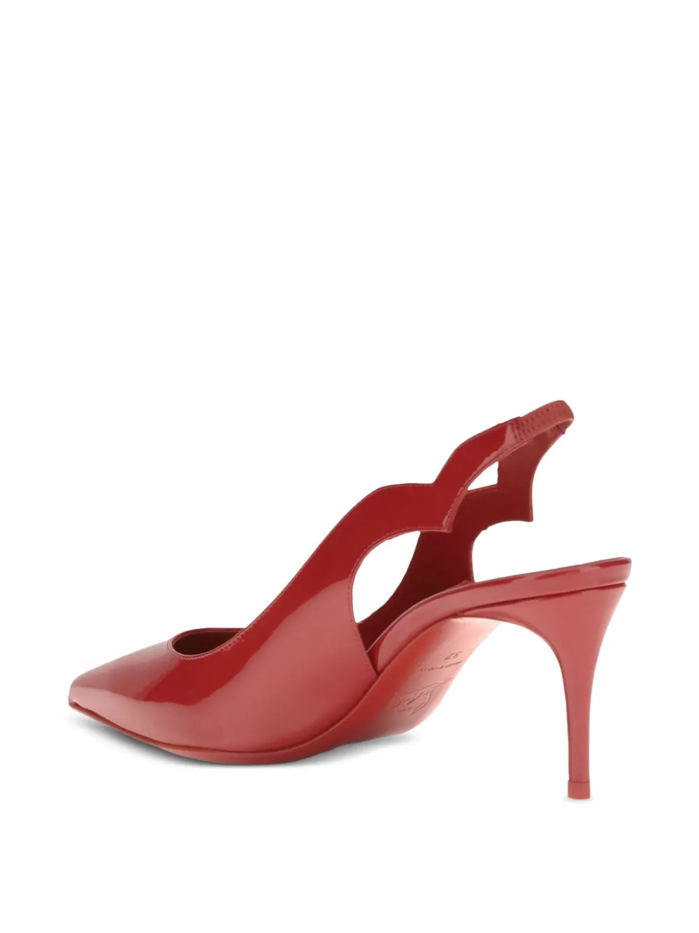 Лакированные туфли с ремешком на пятке Christian Louboutin, красный — фото 3