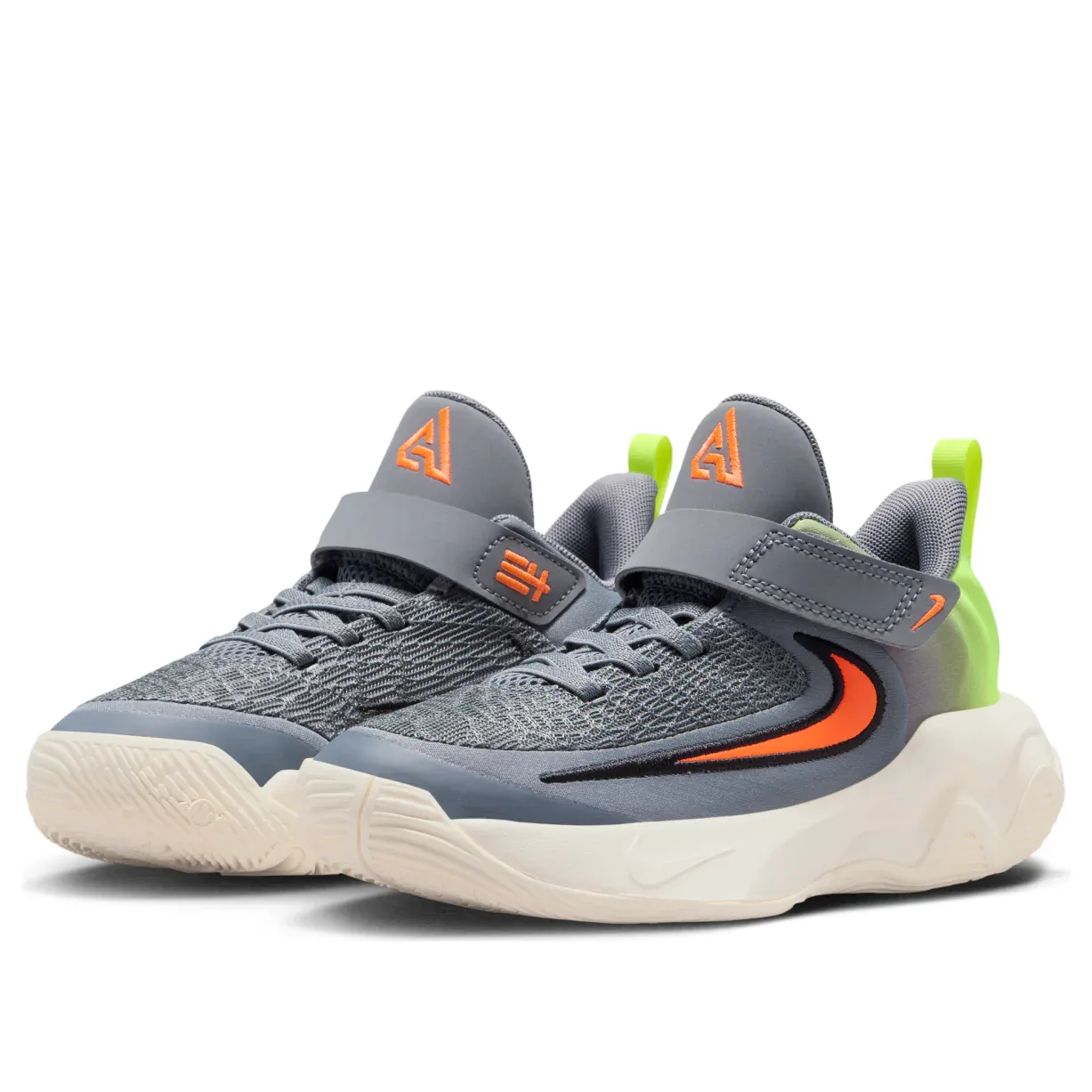 Кроссовки (PS) Nike Giannis Immortality 4 'Deep Gray Fluorescent Yellow', серый — фото 4