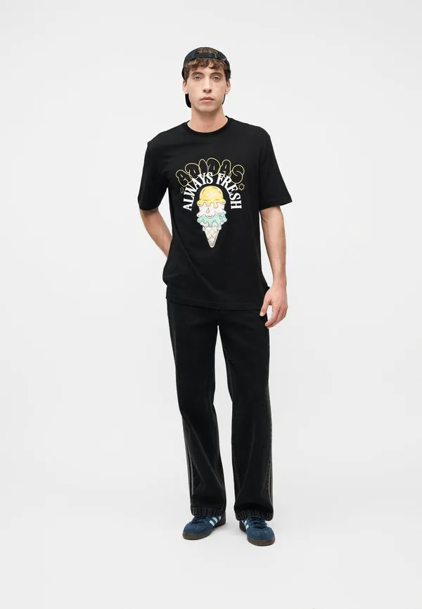 Свободная футболка унисекс с графическим принтом Adidas Originals, Black — фото 2