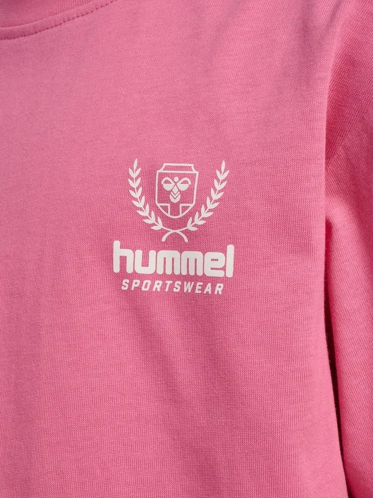 Футболка с принтом Hummel, розовая — фото 3