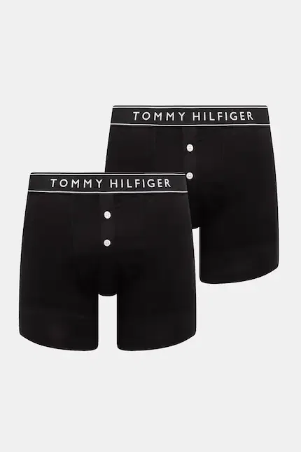 Боксеры из хлопка с эластаном 2 шт Tommy Hilfiger, черный