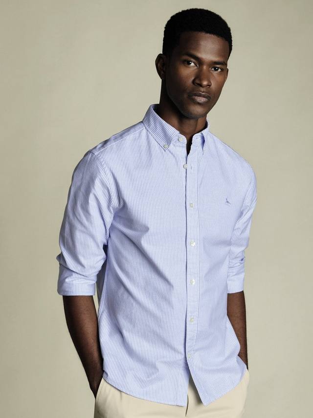 

Хлопковая рубашка в полоску с пуговицами и воротником button down в slim fit Charles Tyrwhitt