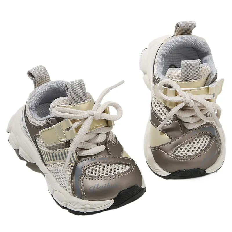 Кроссовки Slip Resistant Anti Kick Cushioning Breathable Abrasion Resistant Toddler Shoes Infant And Toddler MAIBUXIONG, Gunmetal — фото 3
