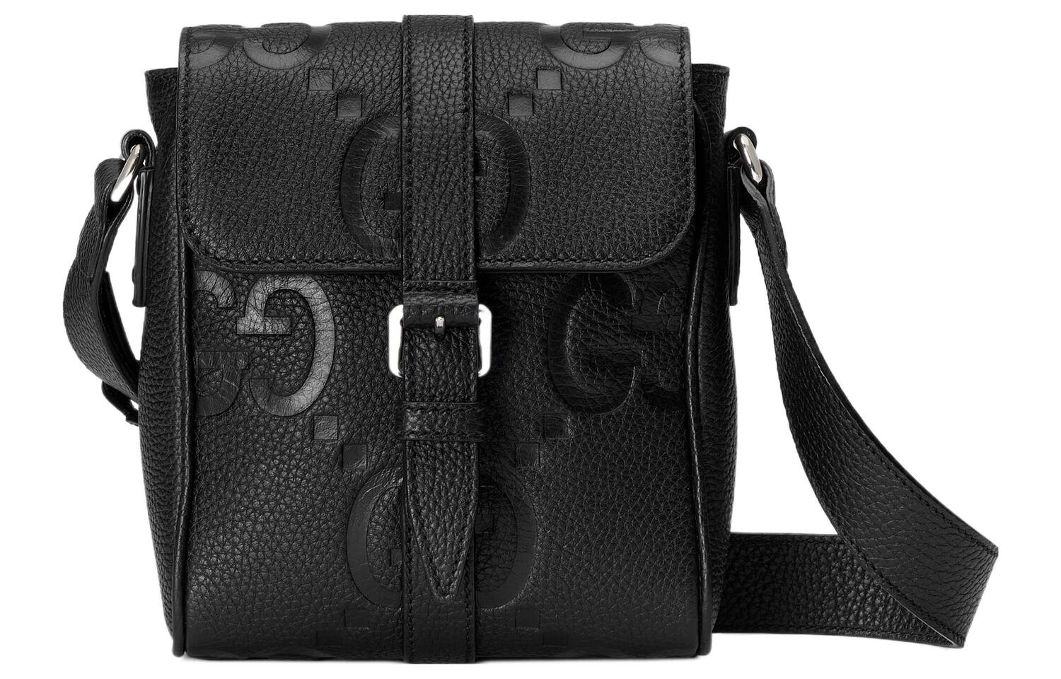 

GUCCI Кожаная сумка-мессенджер через плечо мужская черная