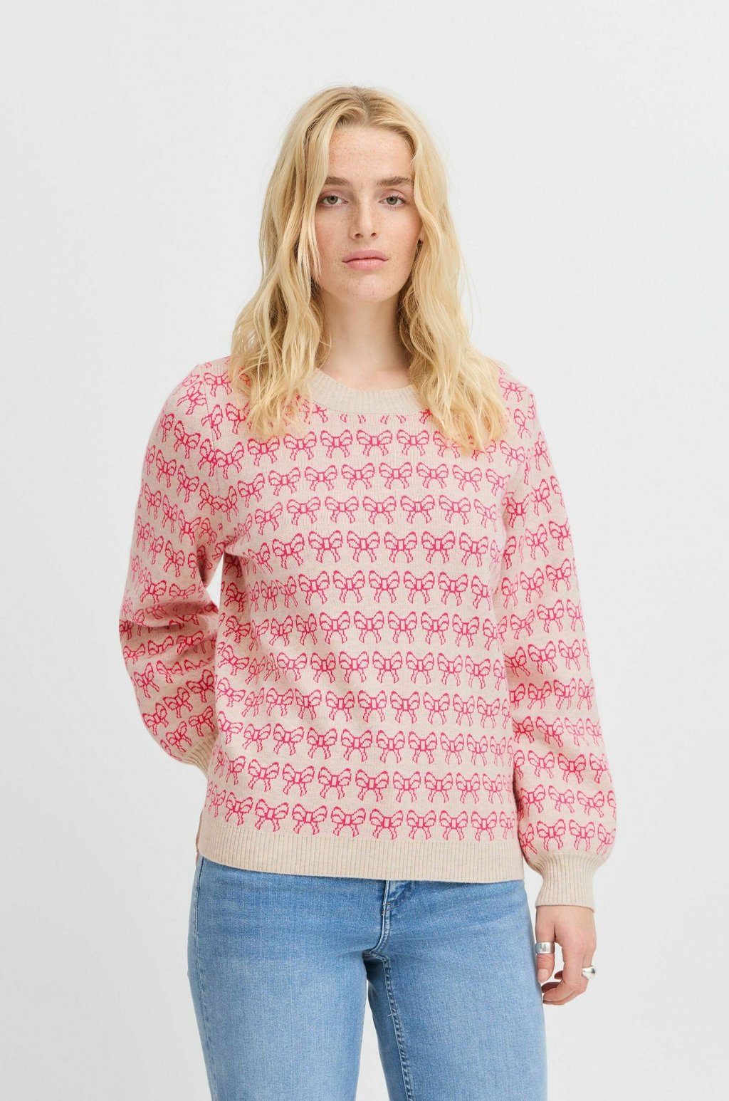 

Свитер IHBRIELLE ICHI, цвет Oatmeal W. Pink Yarrow