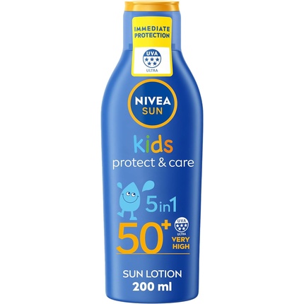 

Детский солнцезащитный крем NIVEA Sun Kids Protect & Care SPF 50+ Lotion 200ml Moisturising Sun Cream Fast-Absorbing Bottle