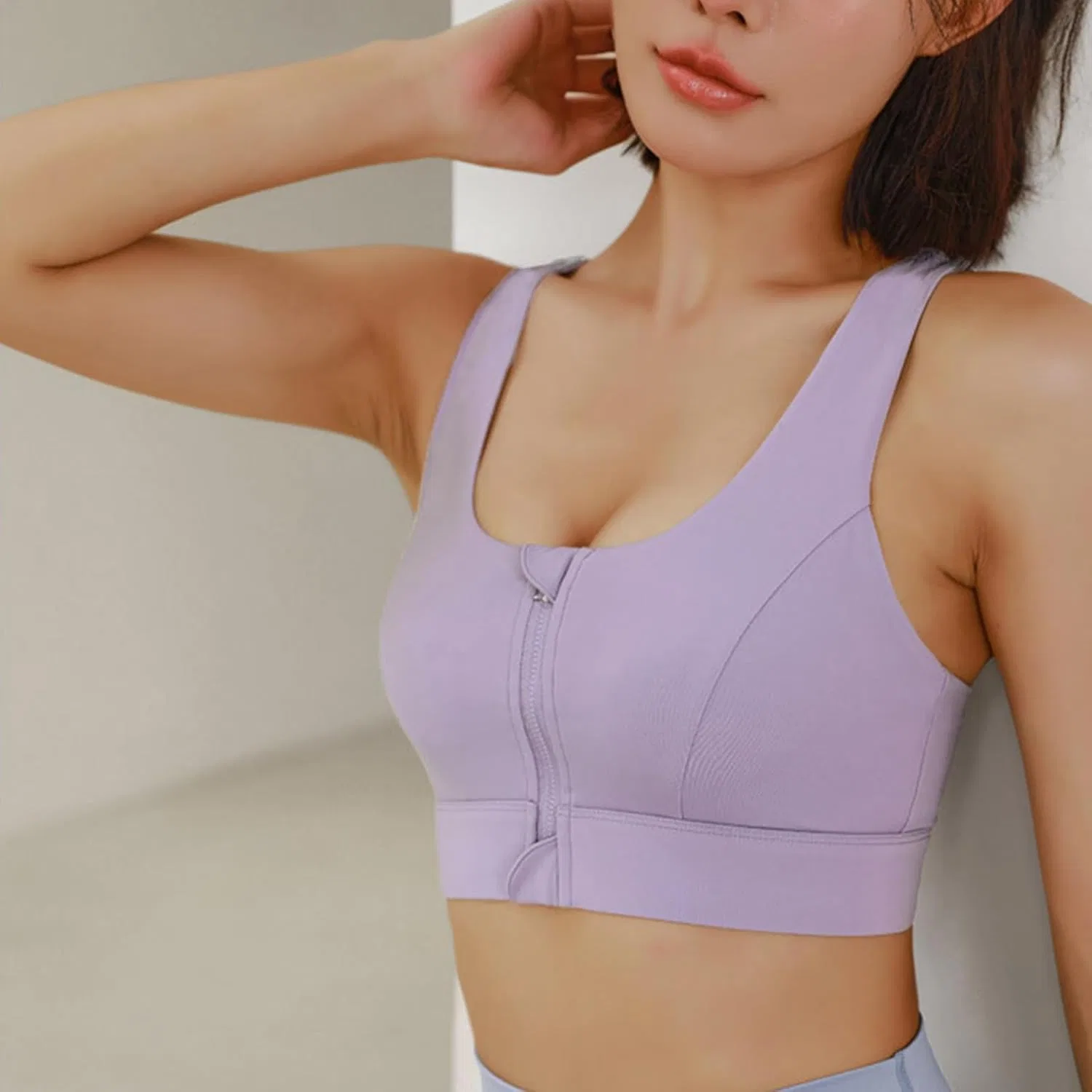 Спортивный топ-бра с открытой спиной, Wirefree, базовый майка-топ, Purple — фото 3