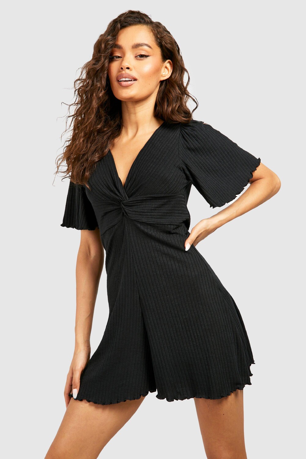 

Комбинезон twist передней части Boohoo, черный