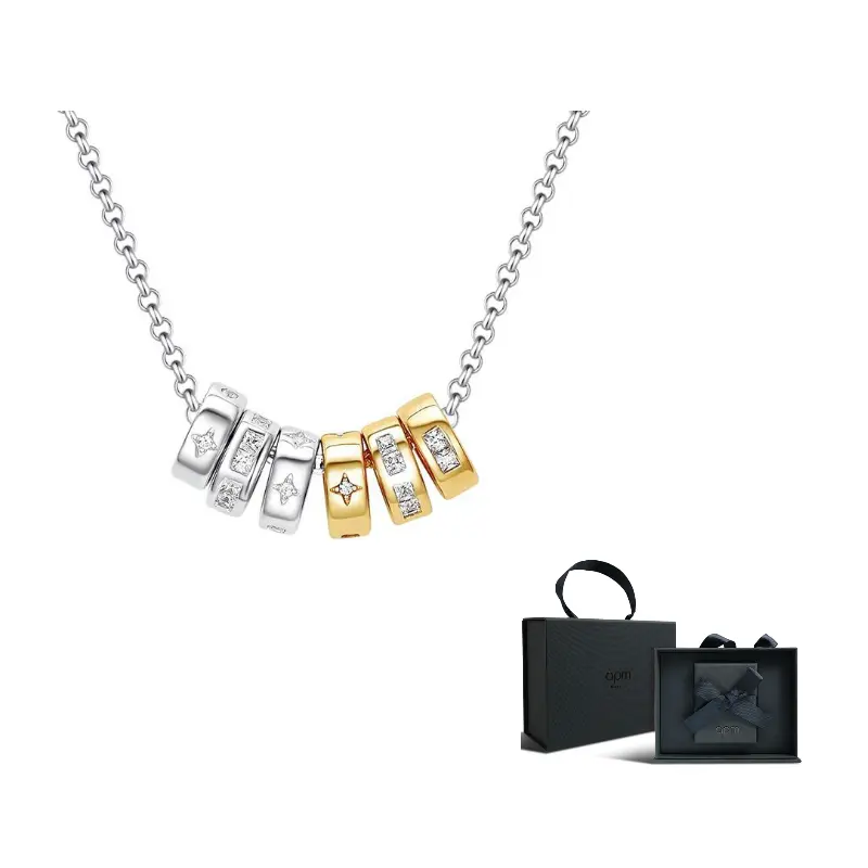 

Apm Monaco Морзе код 925 серебряное ожерелье женское gold