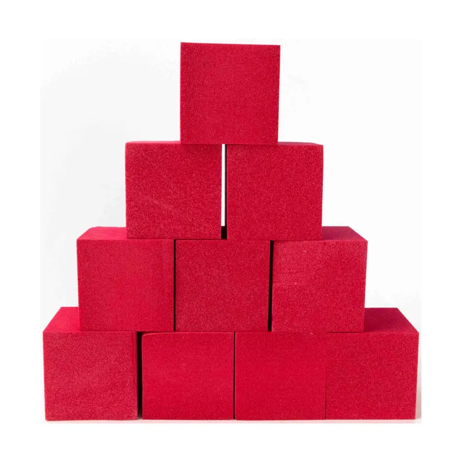 

d6 50 мм пустые красные пенопластовые кубики (10), Dice - Foam (Koplow)