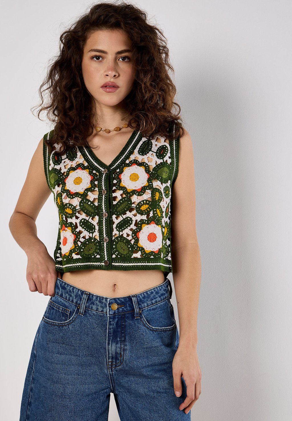 

Жилет FLORAL Apricot, зеленый