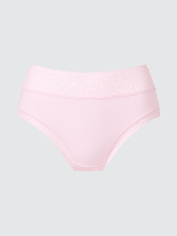 

Трусы с высокой посадкой и кружевом Uniqlo, 10 pink