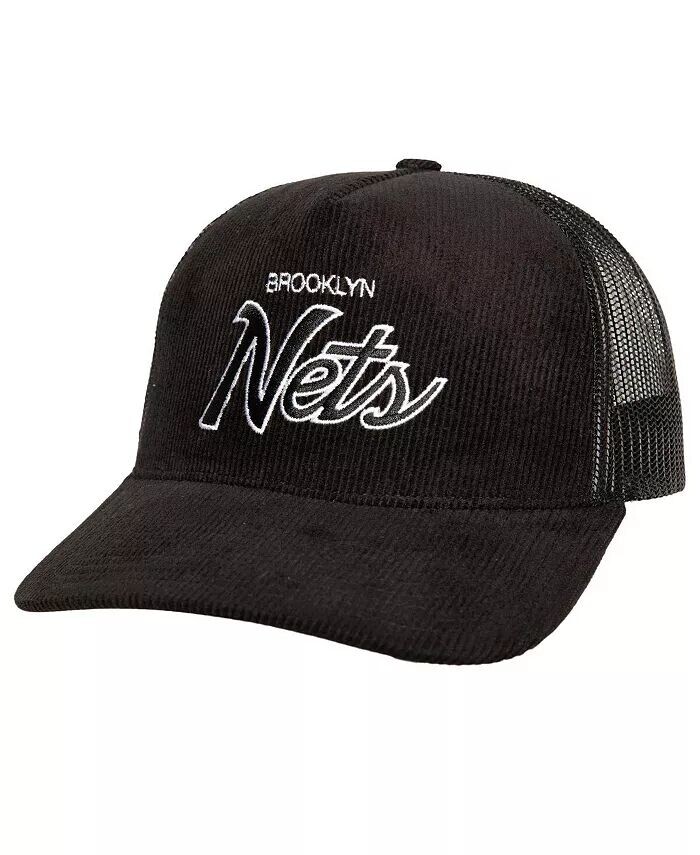 

Мужская черная кепка дальнобойщика Brooklyn Nets Times Up с классической надписью и шнурком Mitchell & Ness, черный
