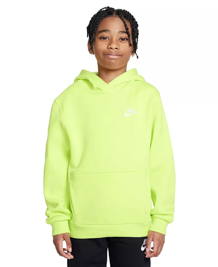 

Спортивный флисовый худи с капюшоном Big Kids Club Nike, желтый