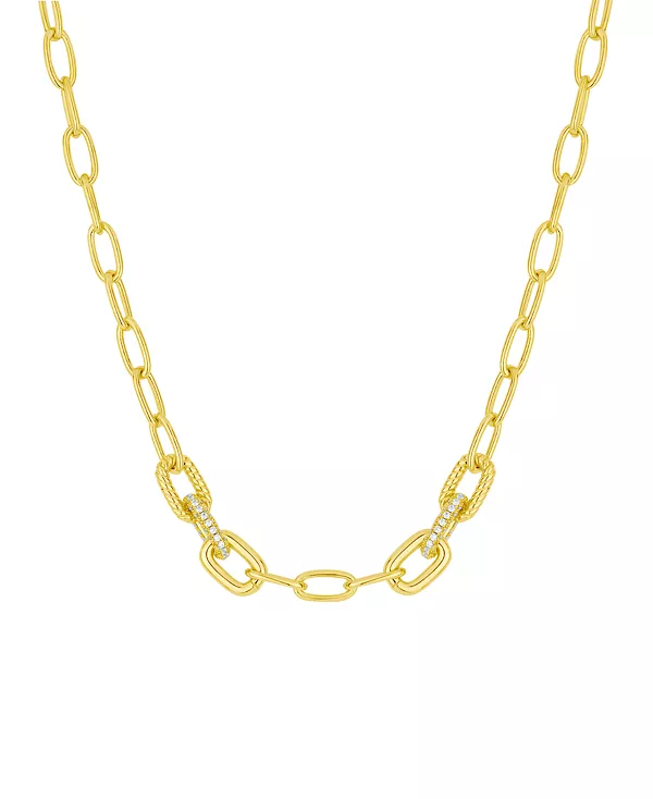 

Ожерелье из звеньев цепи с кубическим цирконием And Now This, gold