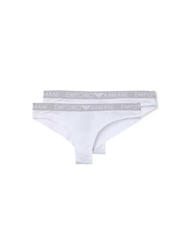 

Бразильские трусы Bi-Pack Iconic из хлопка Emporio Armani, белый